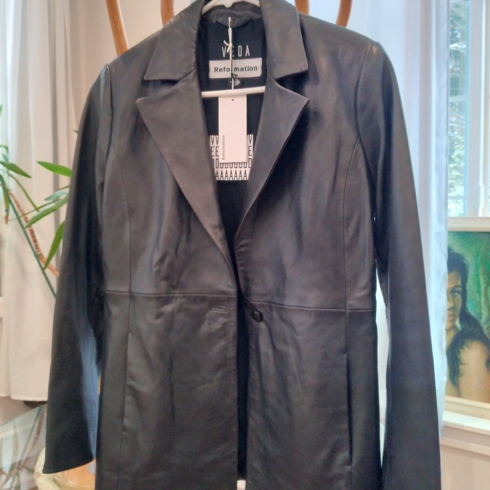 Veda Bowery Leather Blazer NWT
